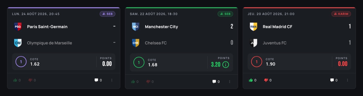 TeamBet — le ticket de l'équipe
